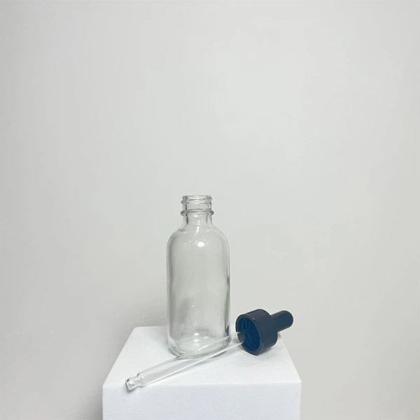 2 Oz (60ml) Flint Glass Boston Round - 20-400 Neck